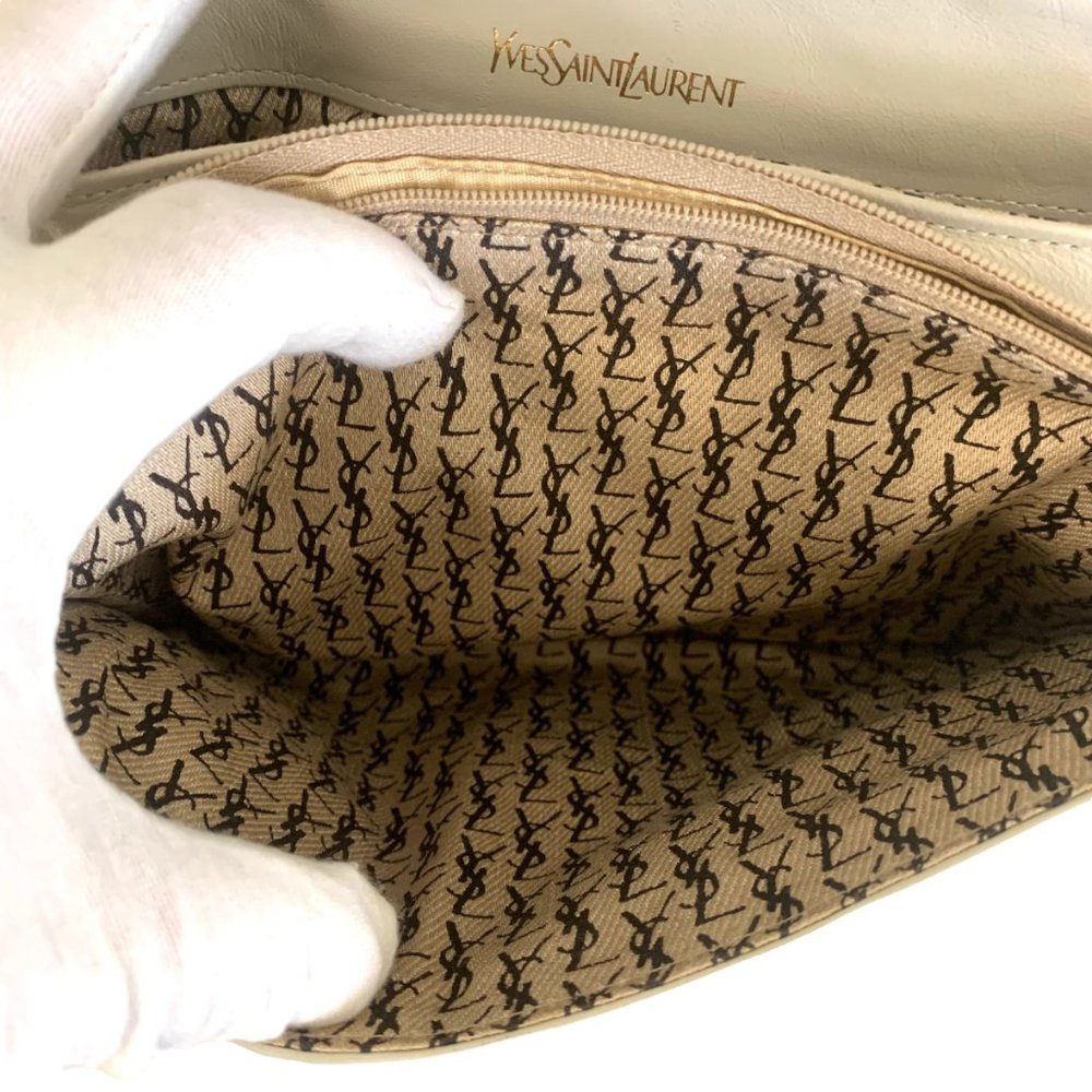 YSL Vintage Leather Quilted Clutch Bag - Picture 10 of 12